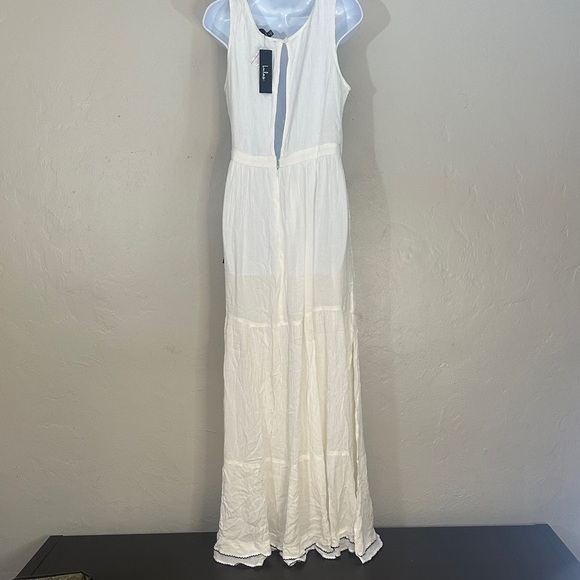 Lulu's Ivory Maxi Dress with Multicolor Embroidery - Picture 5 of 6